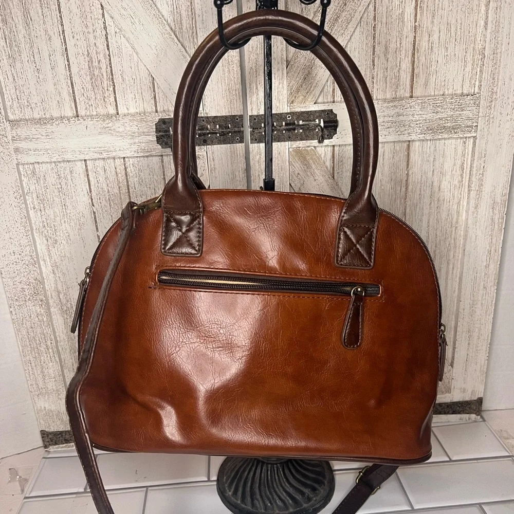 Stone & Co. Two-Tone bonded Leather Satchel